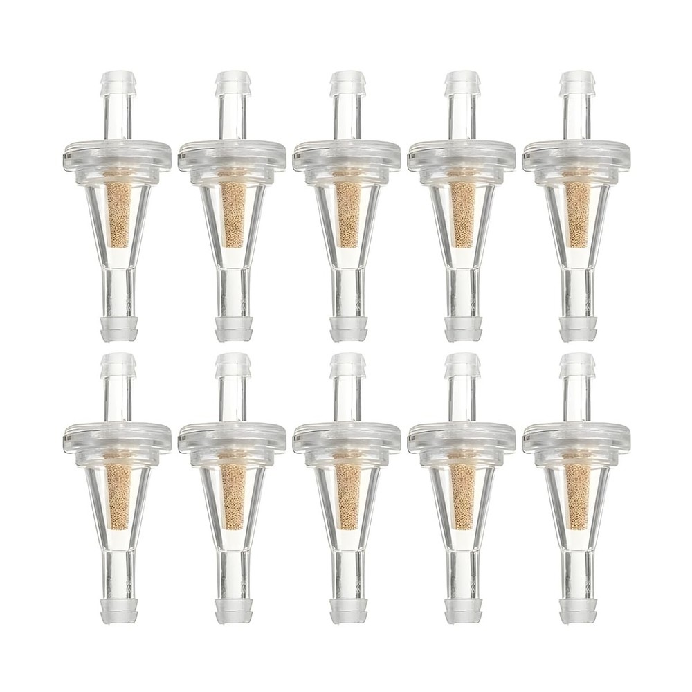 HZEL 10PCS 1/4" Car Fuel Filters, Clear Small Vehicle Engine Inline Yellow