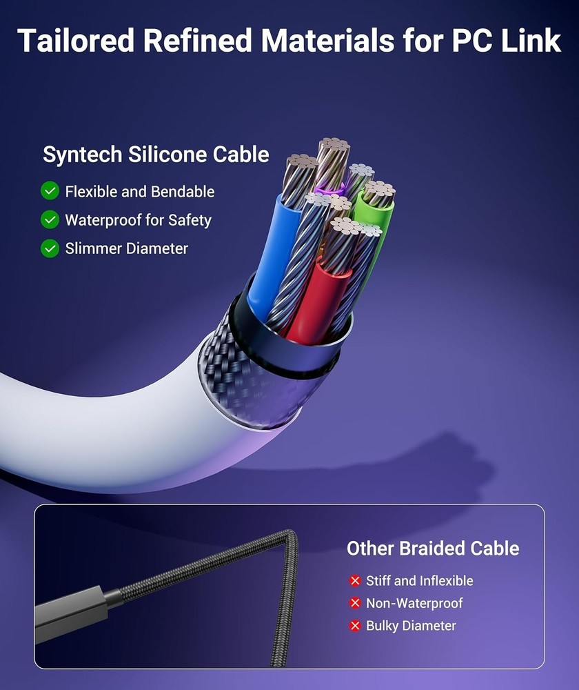 16FT VR Link Cable for Oculus/Meta Quest 3S with Fast Charging & Data Transfer