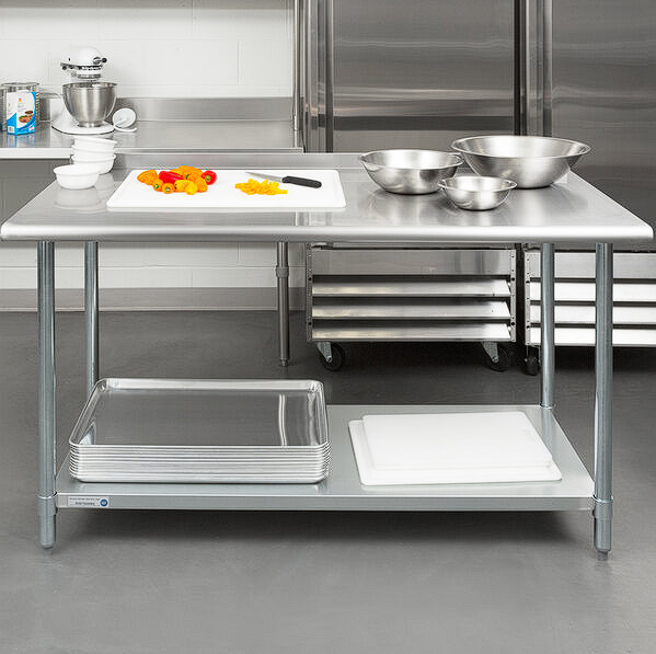 30" x 60" Stainless Steel Work Prep Table Undershelf Restaurant Backsplash NSF