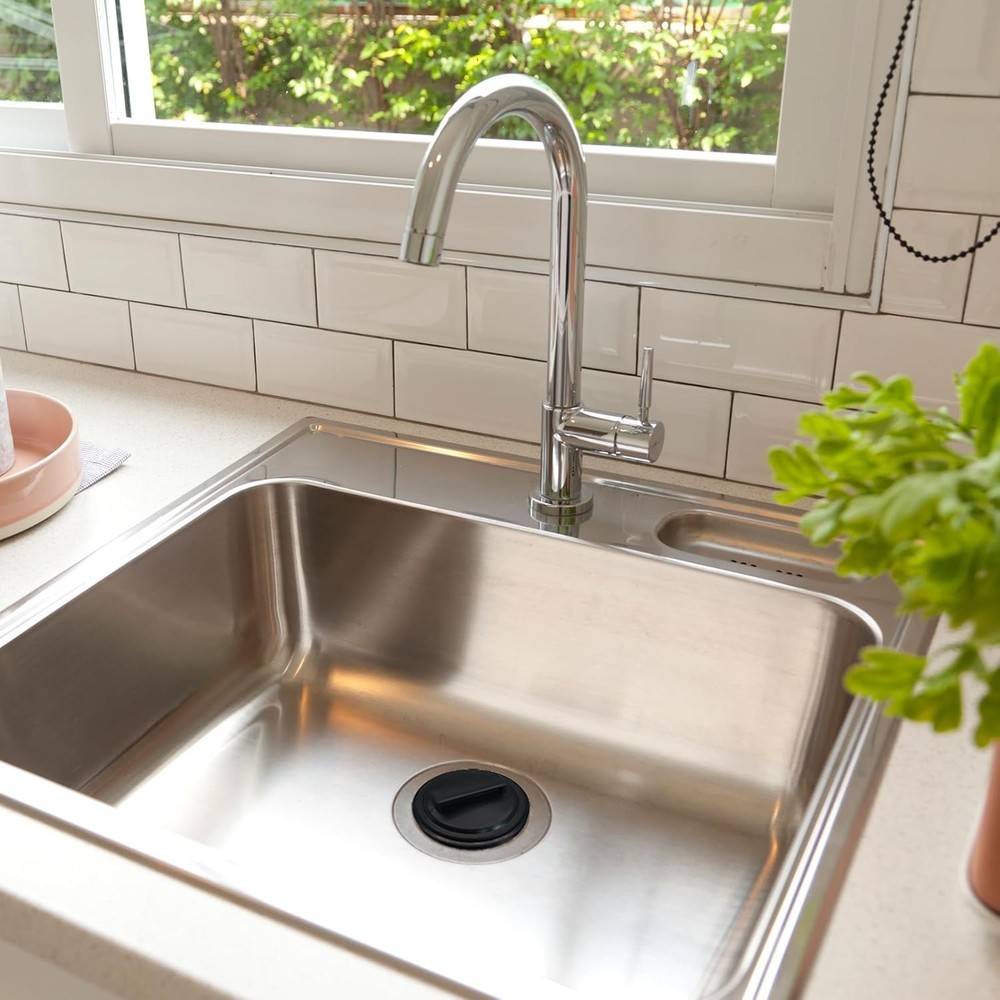 3 Inch Garbage Disposal Splash Guard and Kitchen Sink Stopper, Black