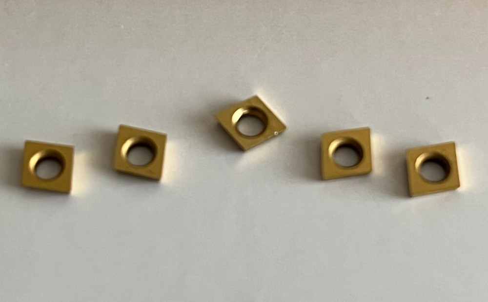 CIRCLE CARBIDE BORING BAR INSERTS CDCD-505-CG5 COATED GRADE SHOWN (5) INSERTS.