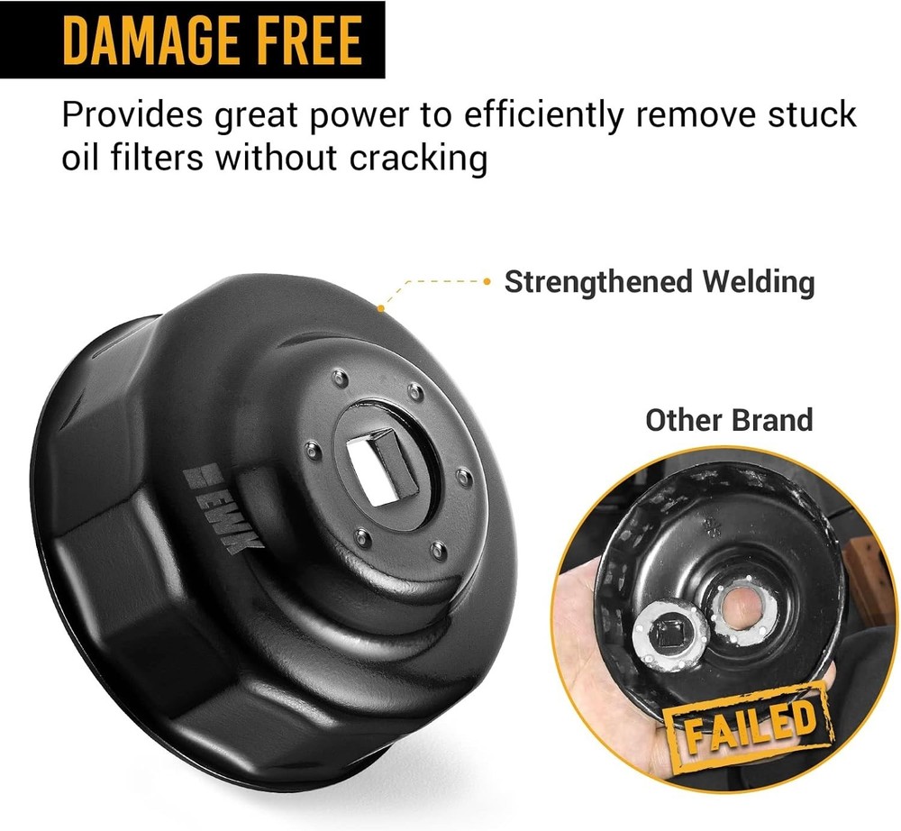 Durable Black E-Coated 64mm Oil Filter Socket for Superior Vehicle Compatibility