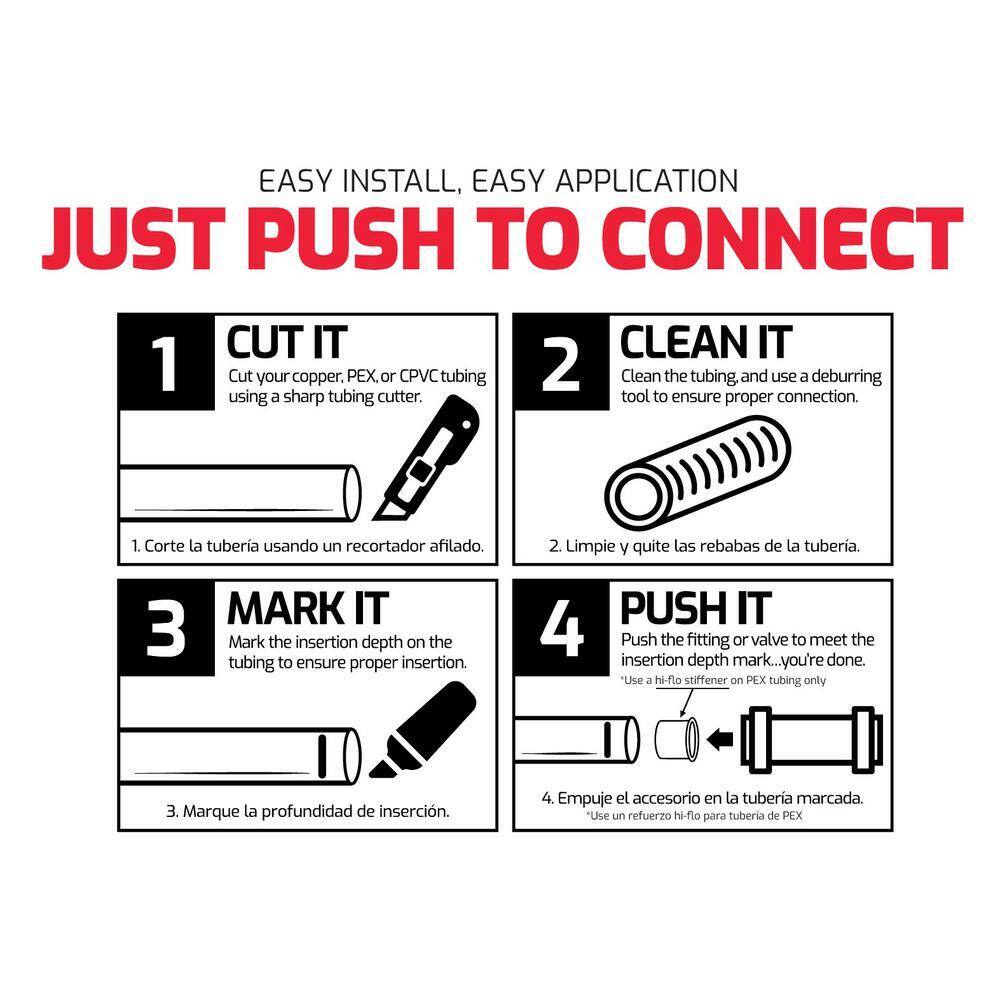 QUICKFITTING 1 in. Push-to-Connect Brass Push Cap (End Stop) Fitting