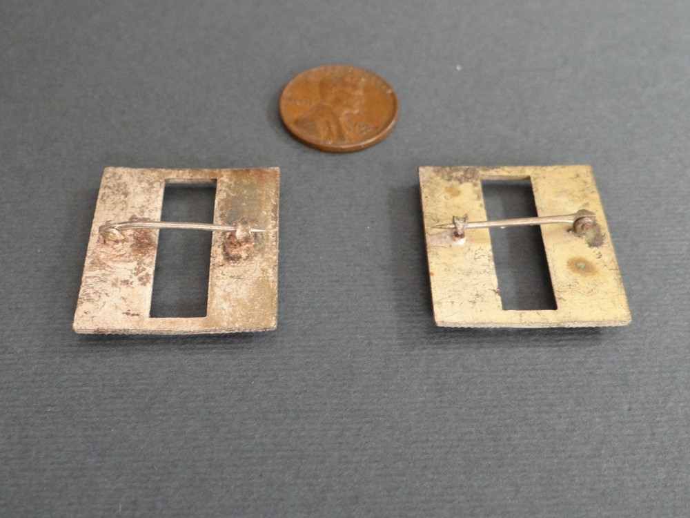Original WW1 US Army Captain Bars Full Size Solid Back Sterling Silver