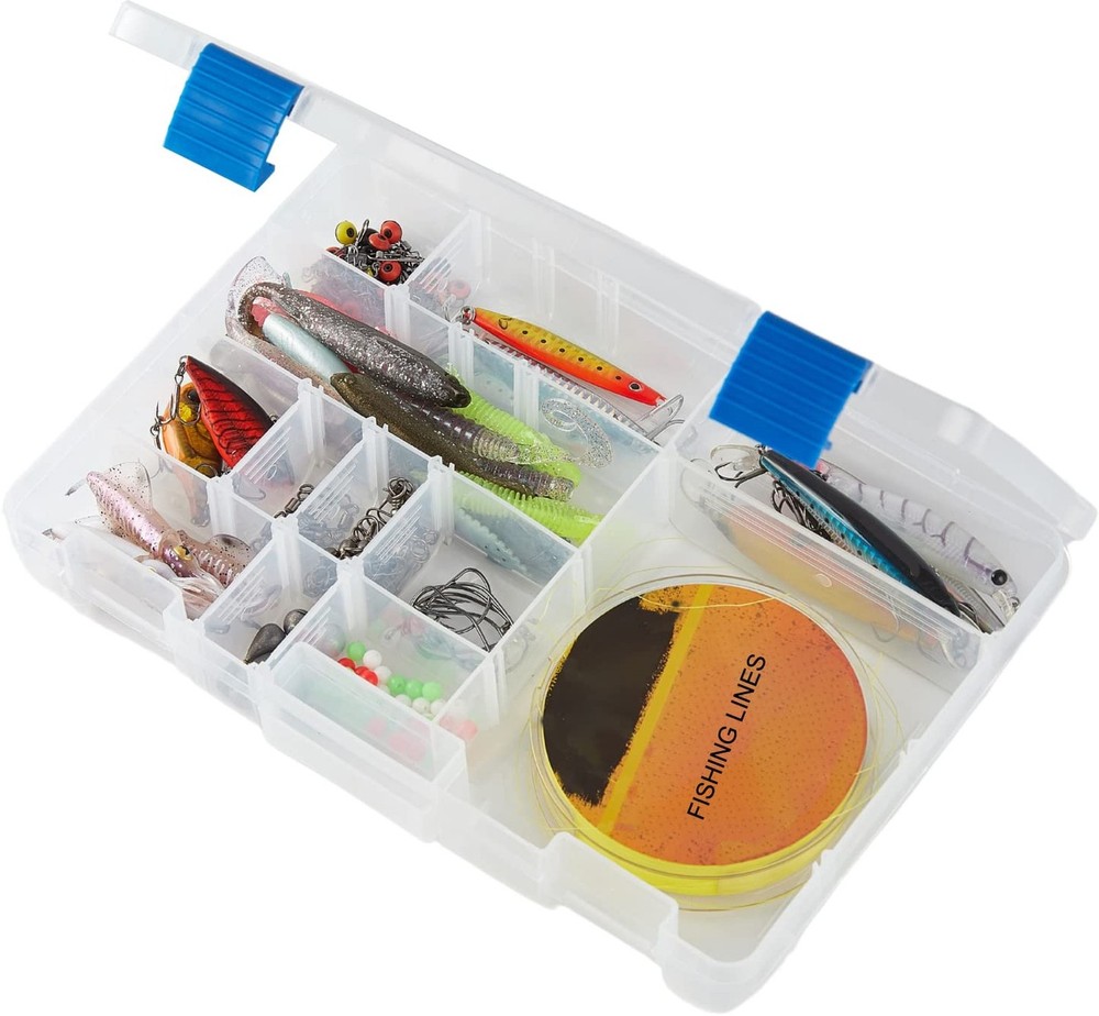 Medium Plastic Fishing Tackle Box Storage Organizer Box 3600 with Adjustable ...