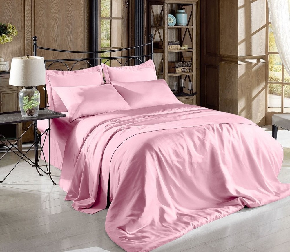 Hight Thread Count Solid Color Soft Silky Charmeuse Satin Luxury and Super So...