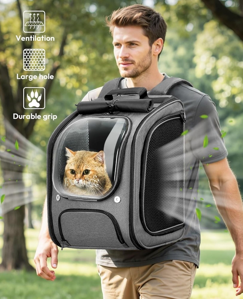 Cat Backpack Carrier, Large Space Cat Bubble Backpack, Breathable Cat Carrier, S