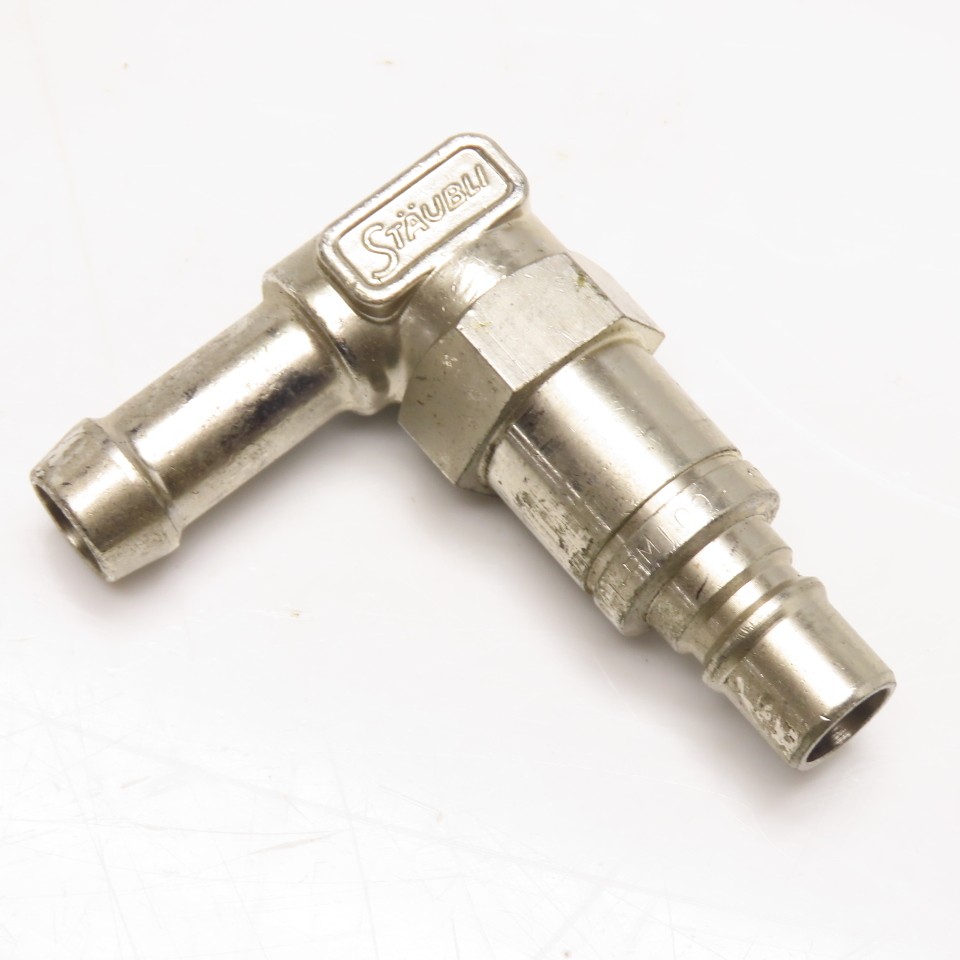 Staubli RMI 09 Temperature Control Quick Coupling 10mm Bore 90° 1/2" Hose