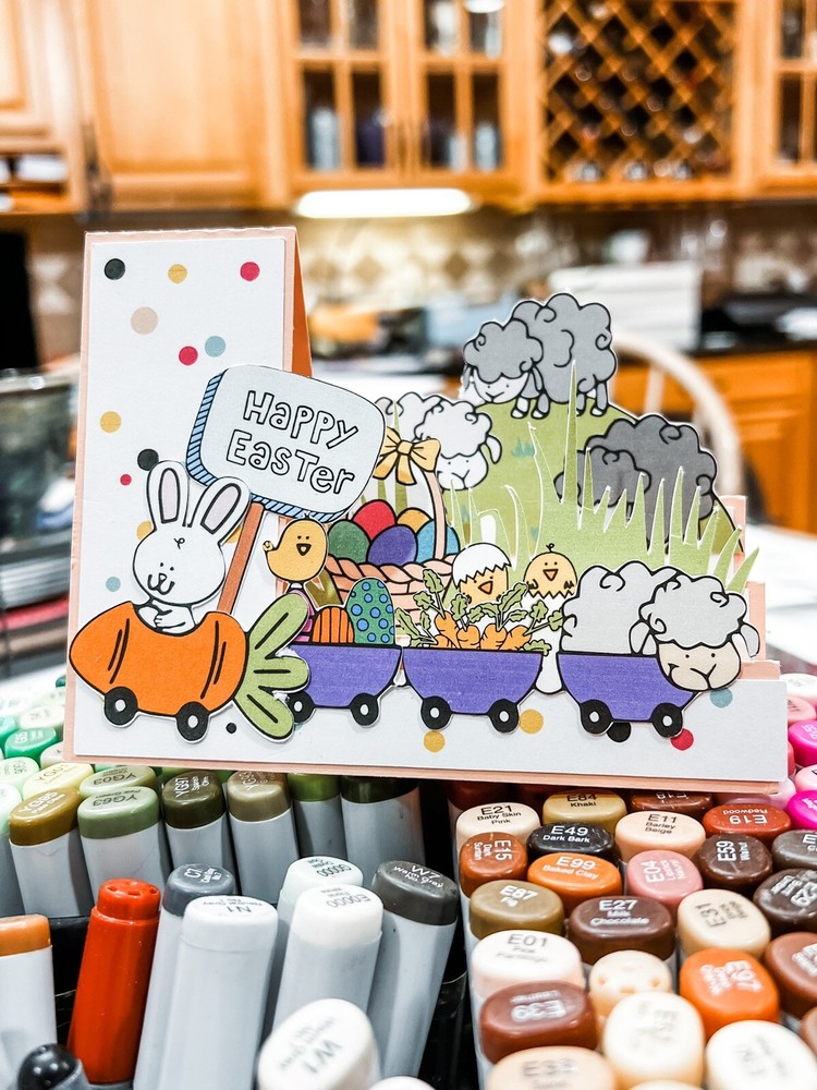 Stampin Up Card Kit Easter Bunny Carrots Train Eggs