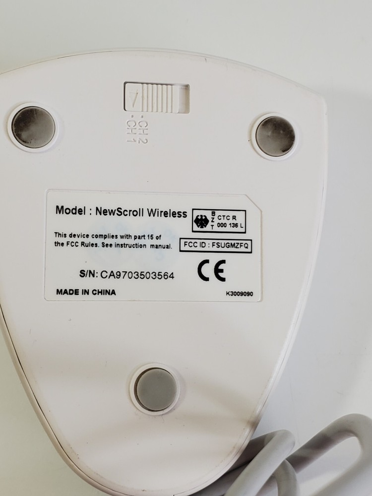 Vintage Wireless Ball Mouse, Systemax NewScroll PS/2, Unique Scrollwheel