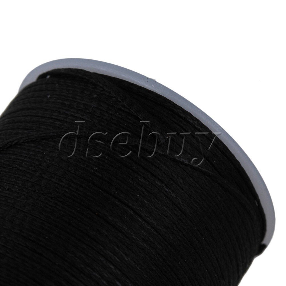 5 Pieces 78M 0.8MM Black Flat Waxed Polyester Thread Polyester Cord