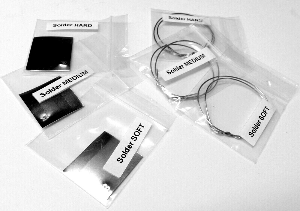 Silver Solder for Jewelry Making Assortment Pack Wire & Sheets -Soft Medium Hard