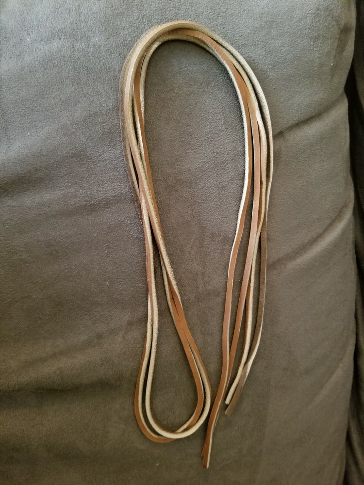 1 PAIR (2) MEDIUM BROWN - 42" Rawhide Leather Shoelaces Strings Boat Boot Lace