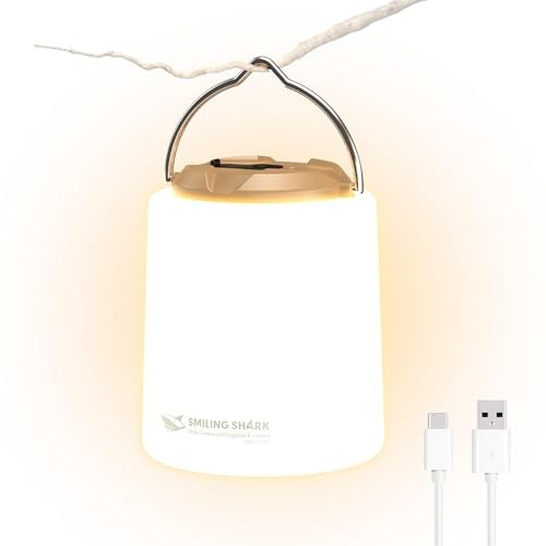 LED Camping Lantern, Mini Camp Lamp Warm Light Rechargeable & Portable