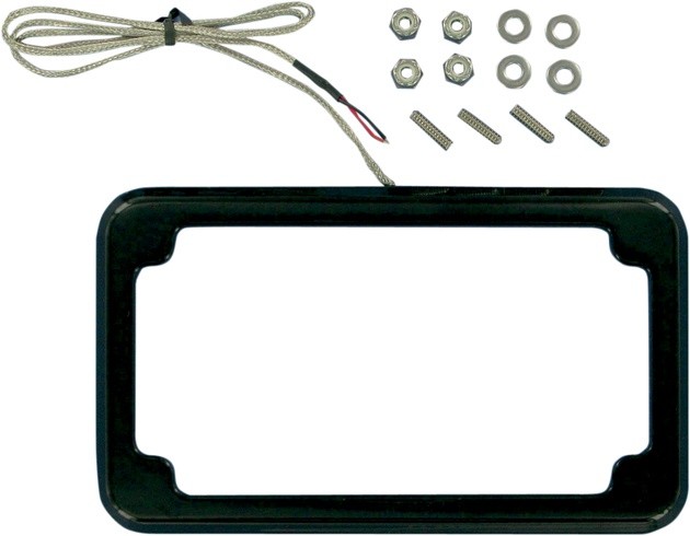 Cycle Visions Beveled License Plate Frame with Tag Light Black