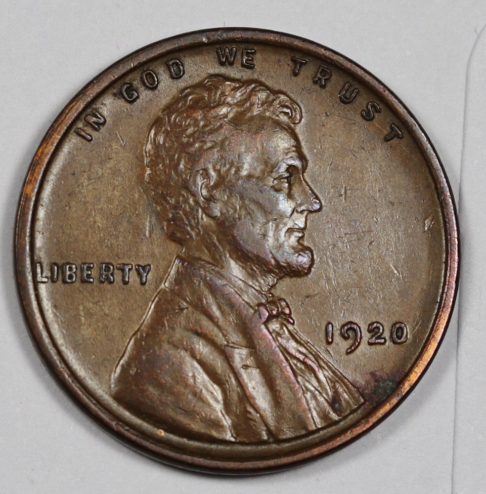 1920 Lincoln Head Cent.  Brown AU.   202764