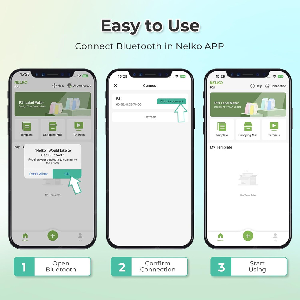 Label Maker Machine with Tape, P21 Bluetooth Label Printer, Wireless Mini Label