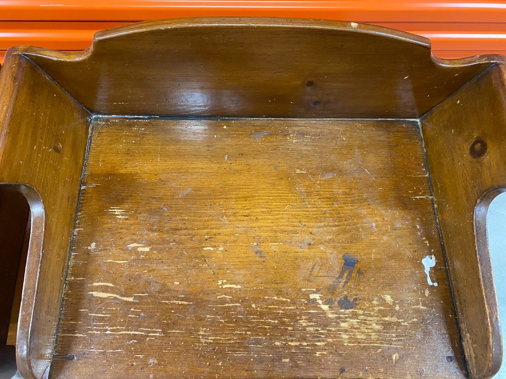 Vintage Solid Wood Nightstands / Side Tables Turned Legs w/Brass Pulls