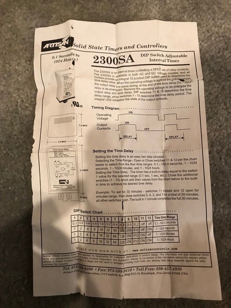 Artisan Solid State Timer | 2300SA-3 (2300SA3)