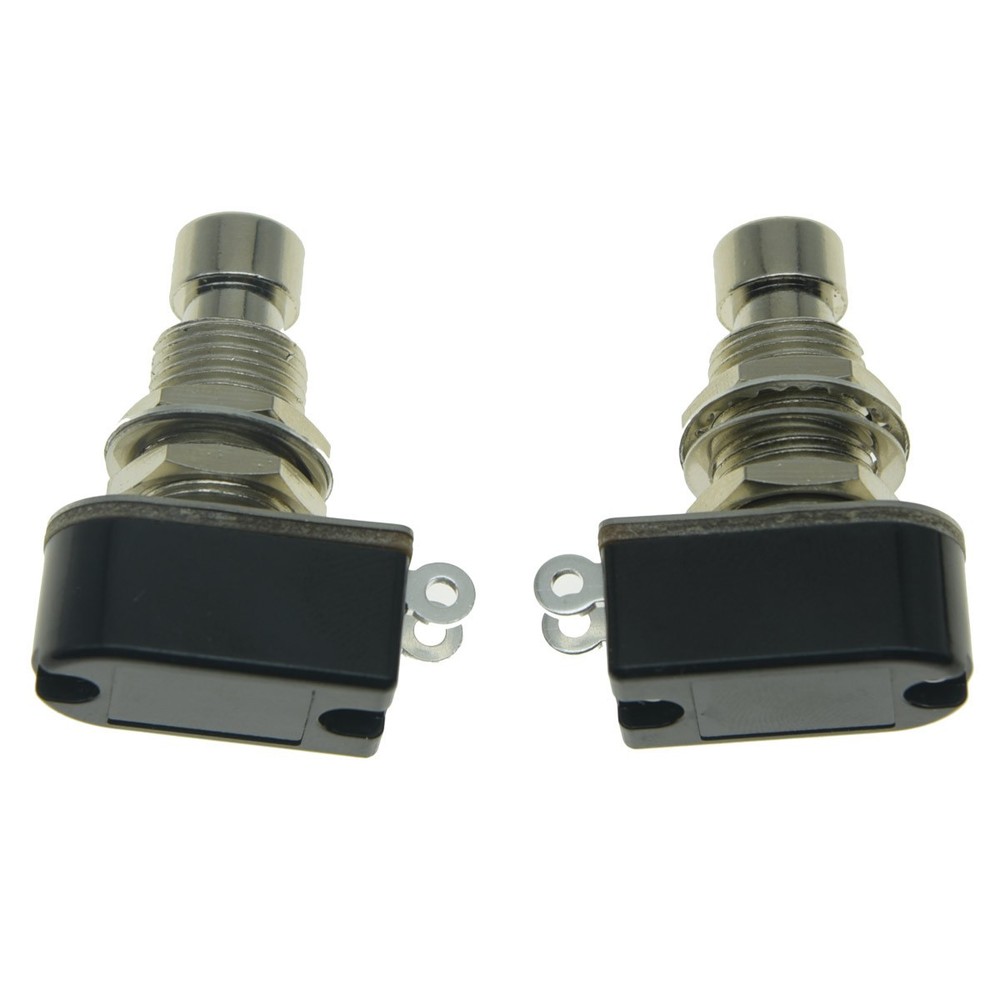 2-Pack 2-Pin SPST Momentary Push Button Guitar Effect Pedal Foot Switch OFF(ON)