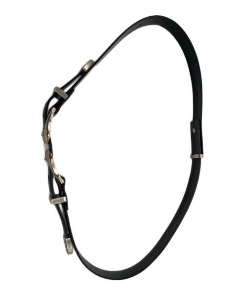 TOGA PULLA double buckle belt black