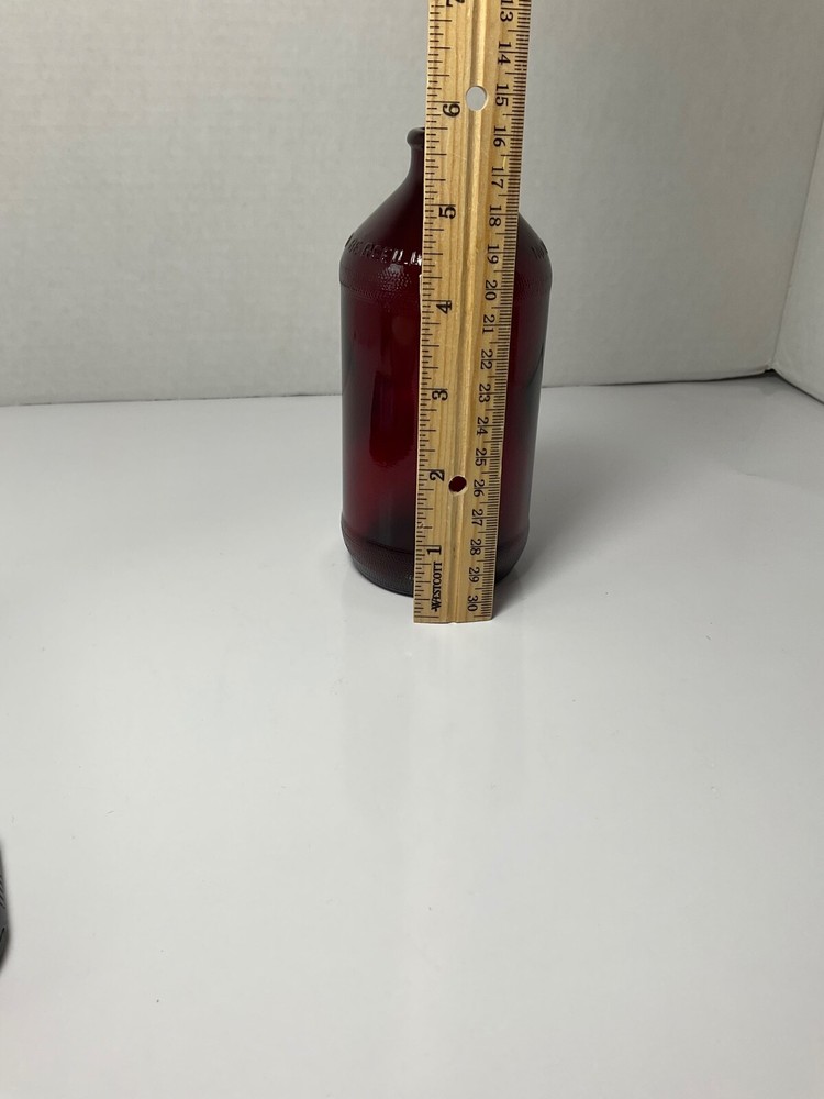 ROYAL RUBY ANCHOR HOCKING RUBY RED CONE TOP SMALL SIZE NO DEPOSIT BEER BOTTLE