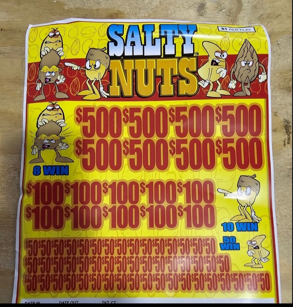 Pull Tab Tickets - Jar Tickets - Game - Salty Nuts 10200
