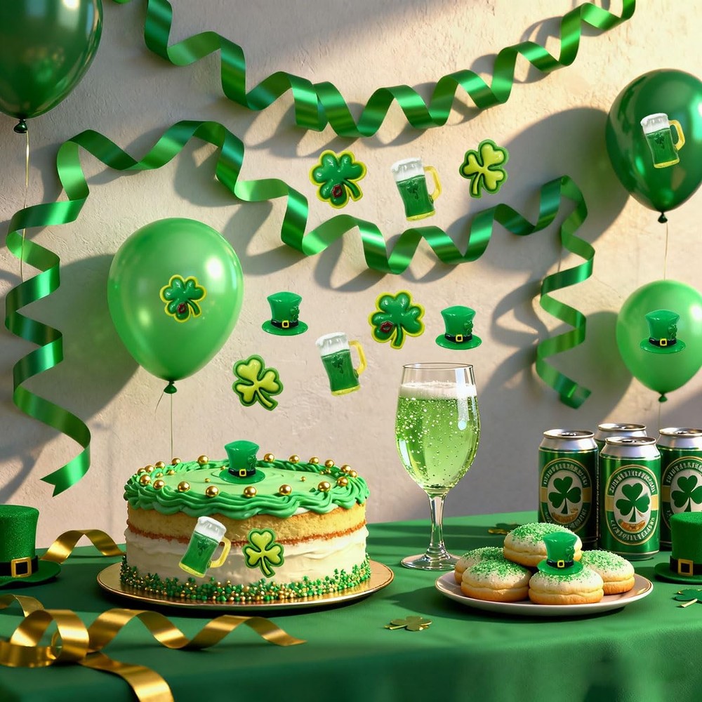 LOPURO St. Patricks Day Mini Resin Decorations, 48Pcs Tiny Medium, Green