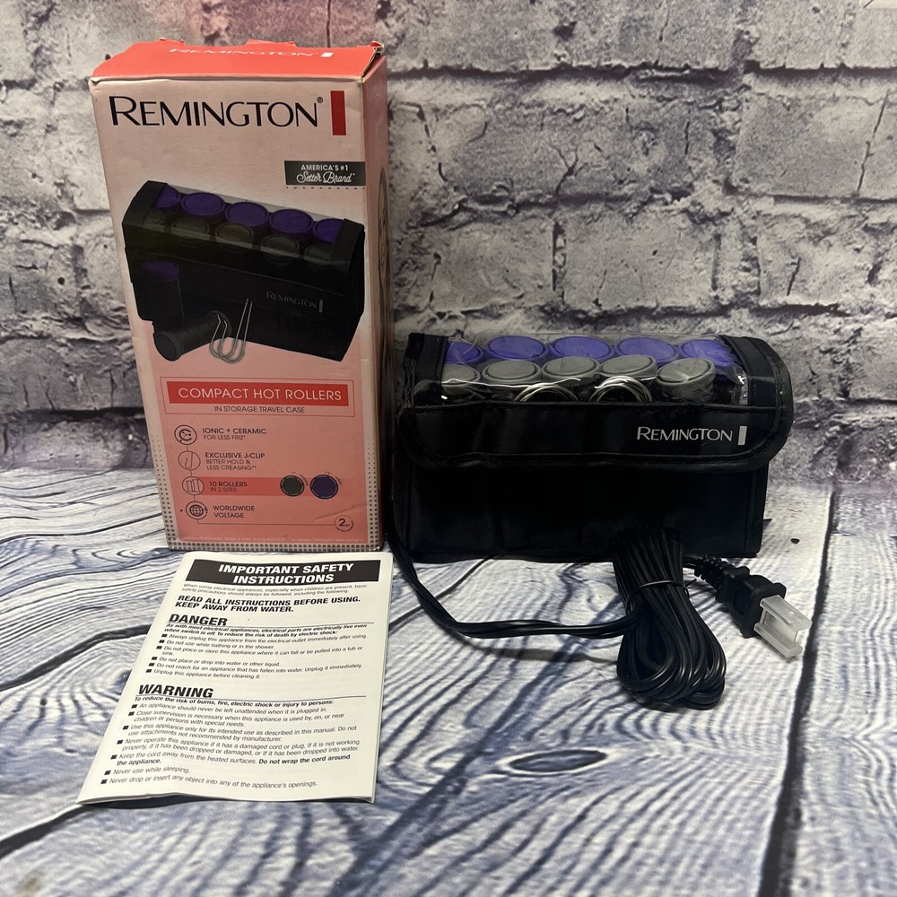 Remington Compact Ceramic Ionic Hot Rollers w/Travel Case Prem Model NIB Opened