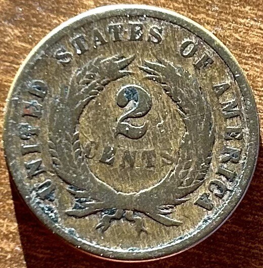 1867 2 cent piece circulated condition