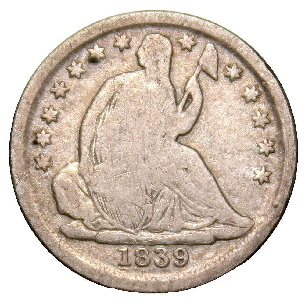 1839 O Seated Liberty Half Dime - Fine !!