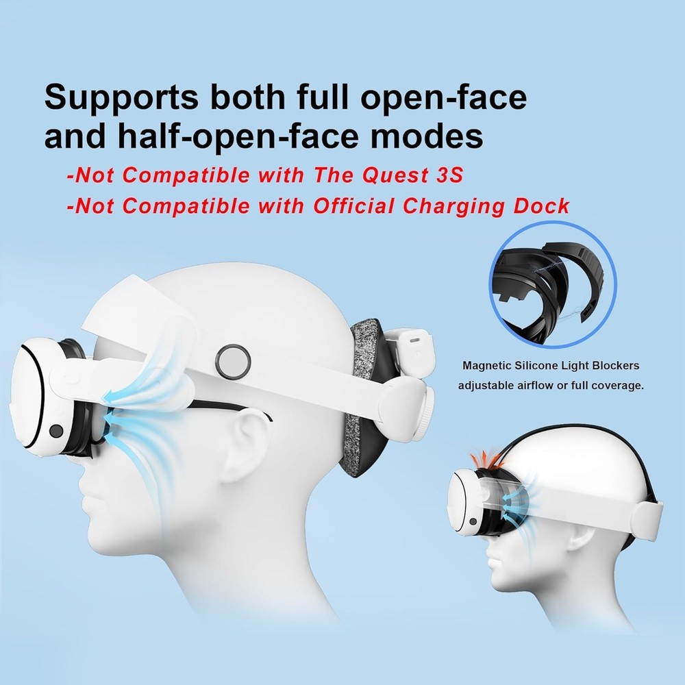 Adaptive Magnetic Facial Interface for Quest 3 - Comfortable & Customizable
