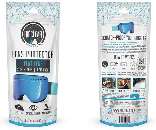 Ripclear - Snow Goggle Flat Lens Protector - 3 Pack