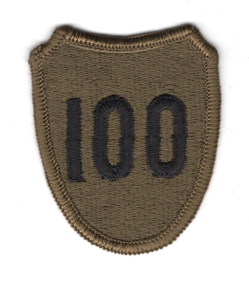 Army Patch: 100th Division (Training) - subdued, merrowed edge