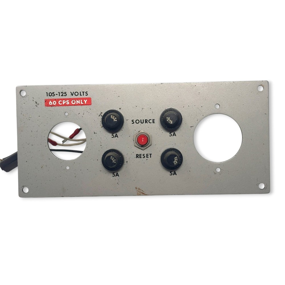Industrial Electrical Control Panel 105-125V Klixon Reset Fuse Panel