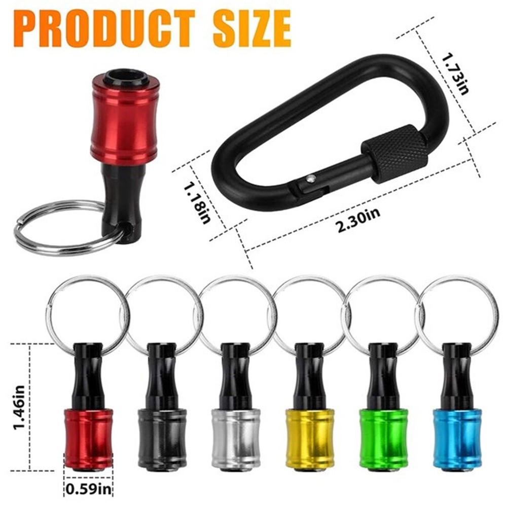 12Pcs 1/4" Hex Shank Quick Release Keychain Screwdriver Drill Bit Holder Bit Set