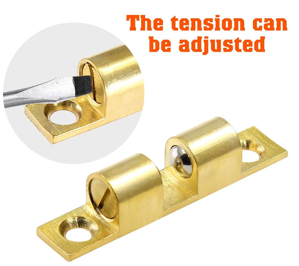 12Pcs 2"/ 50mm Double Ball Tension Roller Catch Latch, Solid Brass Hardware F...