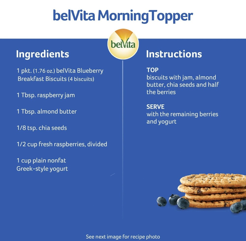 belVita Blueberry Breakfast Biscuits, Value Pack – 12 Packs with 4 Biscuits Each