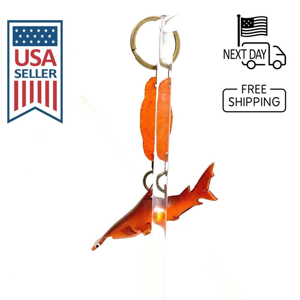 Hammerhead Shark Handmade Leather Keyring