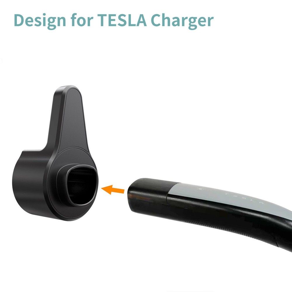 Black EV Charger Plug Holder Wall Mount Bracket Socket for TESLA Charger Holder