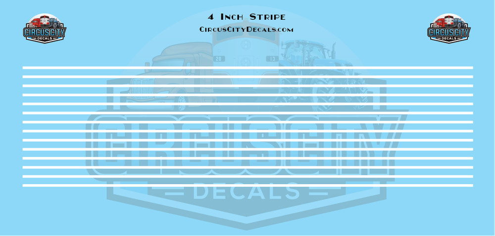 4 Inch White Stripes 1:87 HO Scale