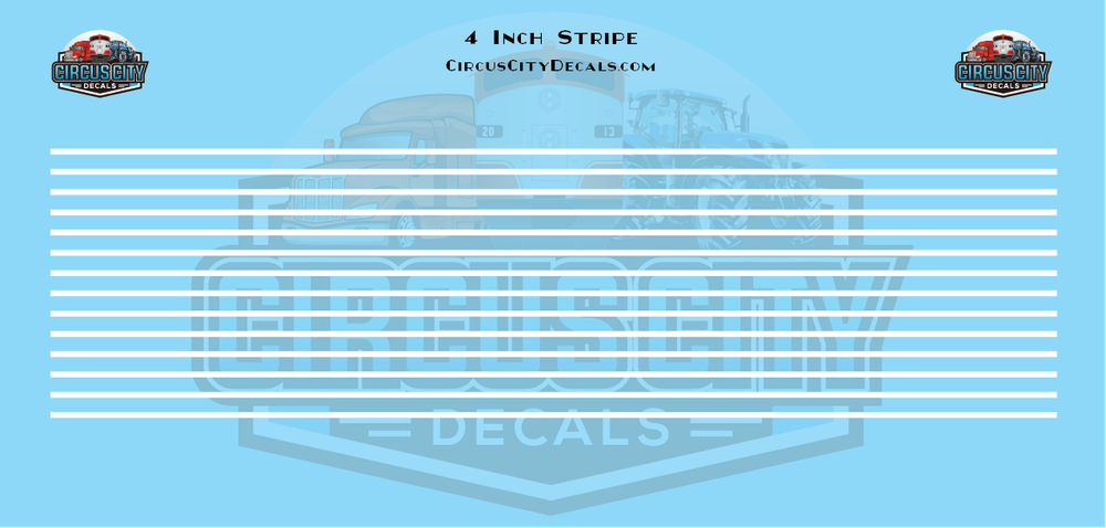 4 Inch White Stripes 1:87 HO Scale