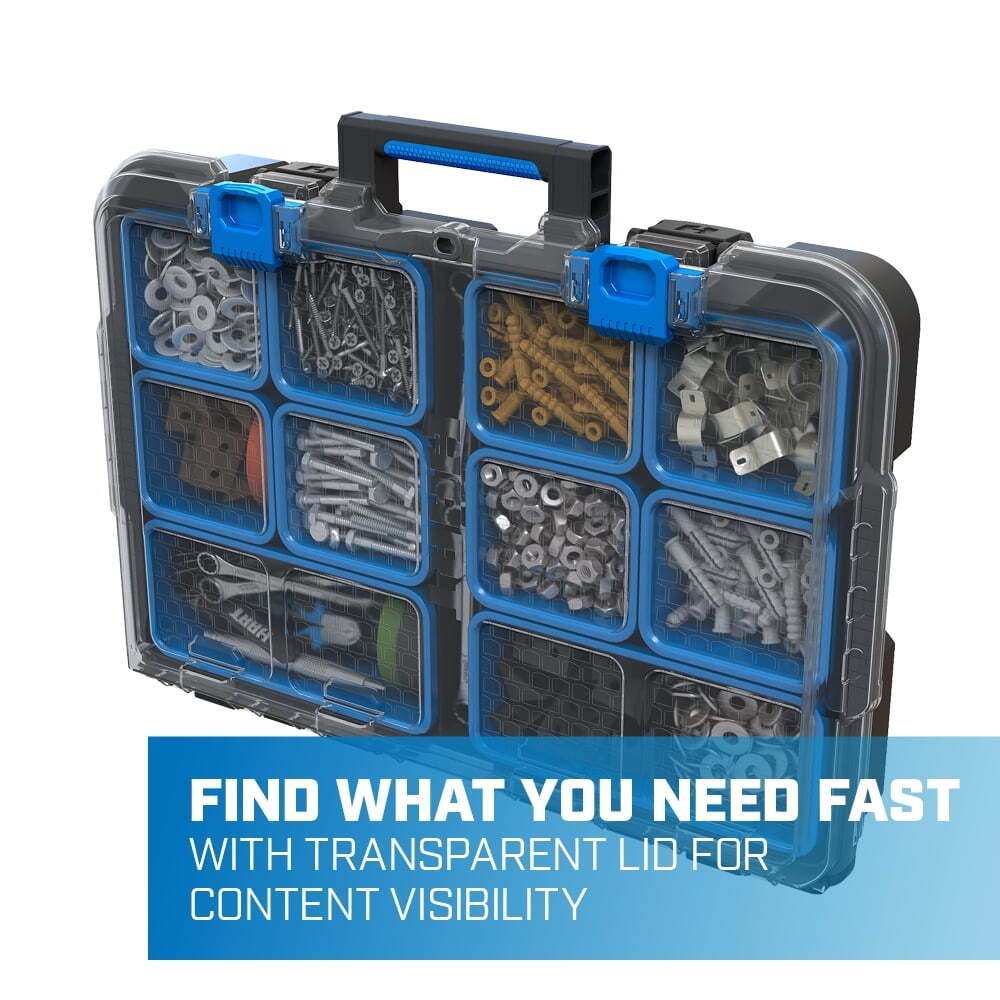 Stack System Tool Box with Removable Organizer Bins Fits Modular Storage System