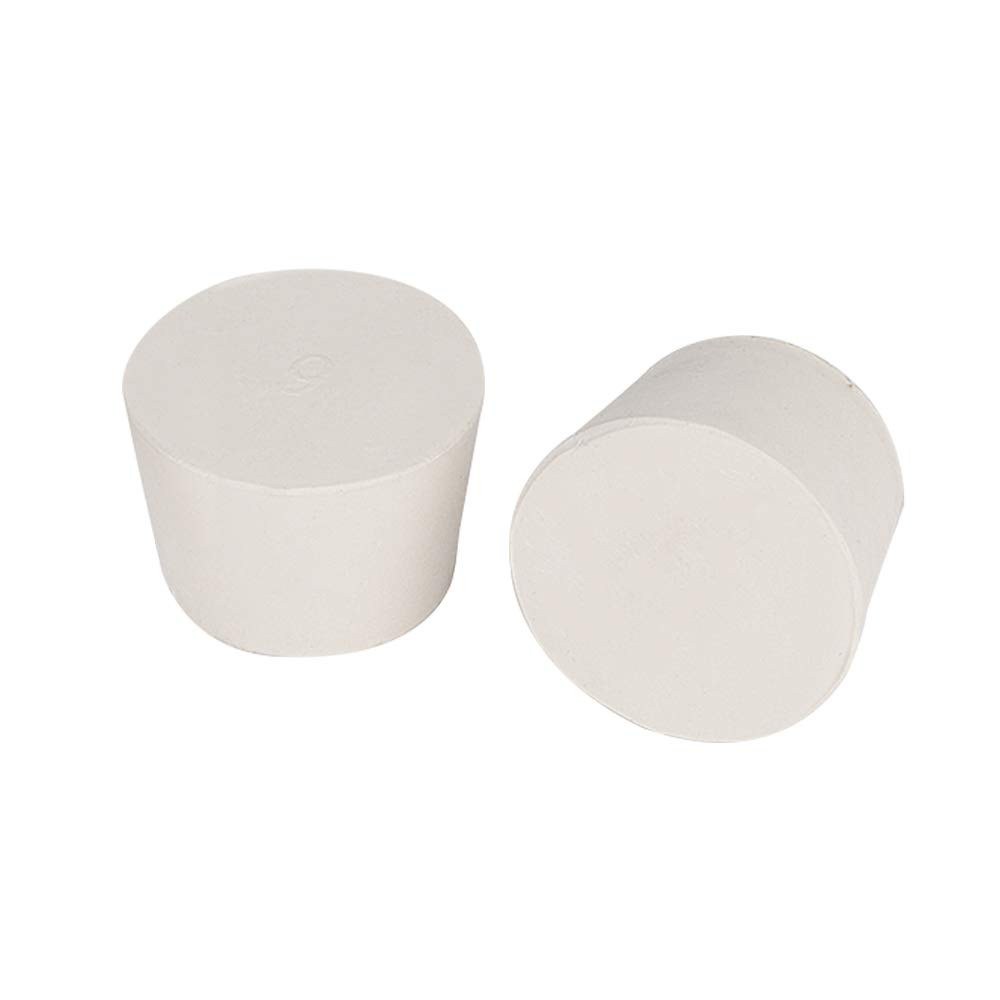 5 Pack Solid Rubber Stoppers 9 White Tapered Lab Seal Plug Replacement Kit