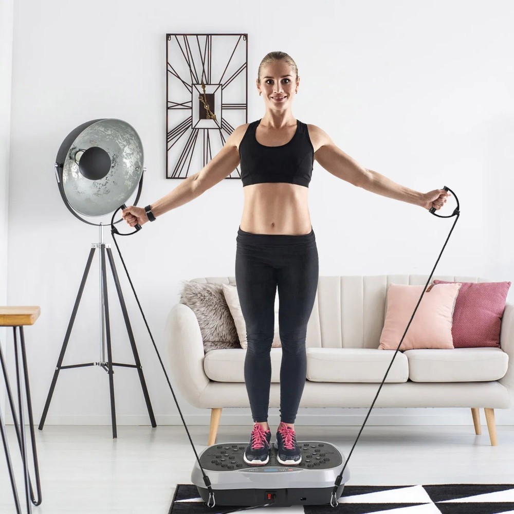 Vibration Plate Exercise Machine with Resistance Bands & Remote Control