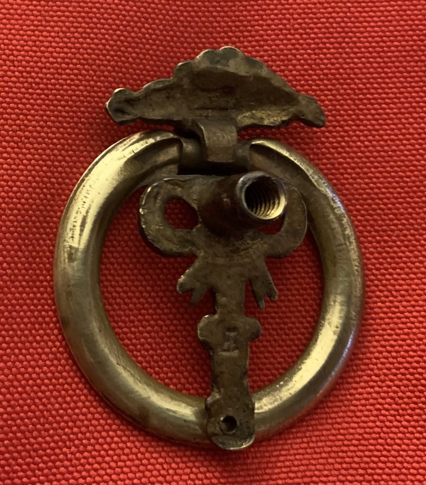 BRASS ORNATE VICTORIAN FRENCH PROVINCIAL antique hardware drawer pull Drop ring