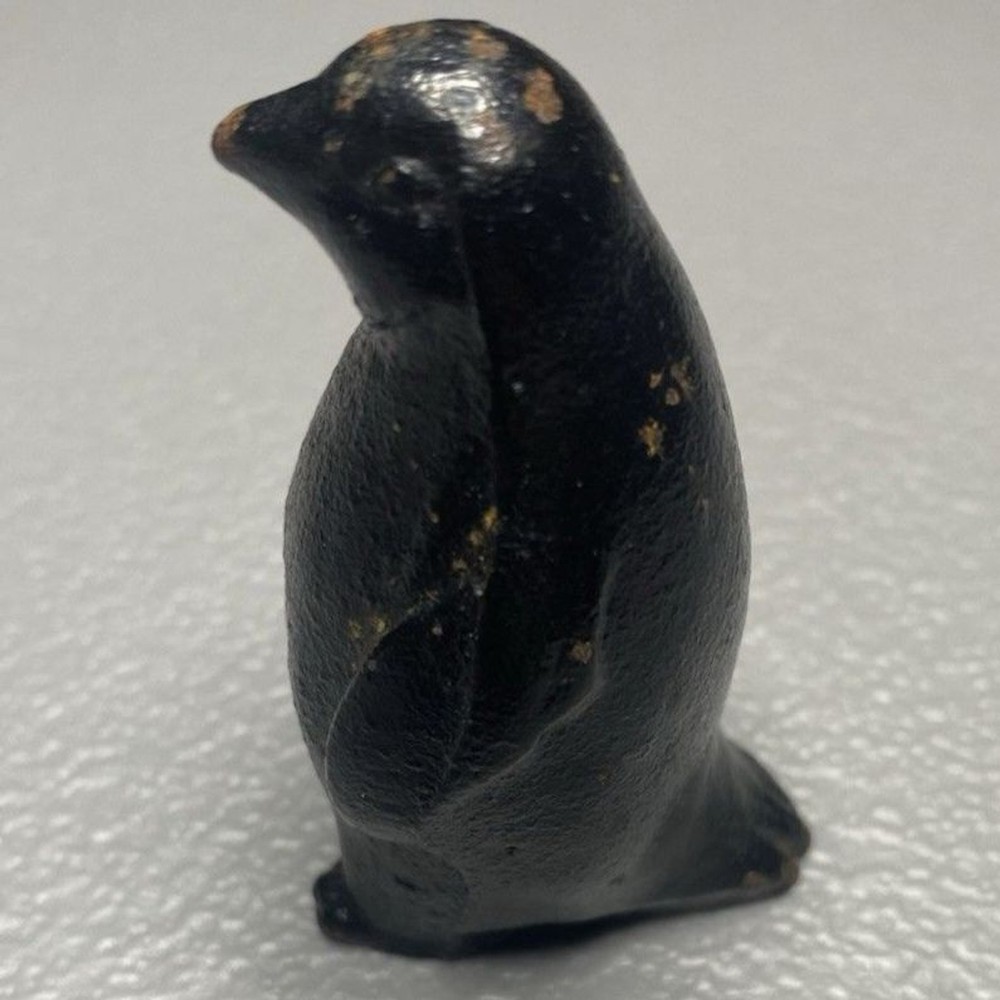 Vintage Cast Iron Penguin Painted Black Figurine