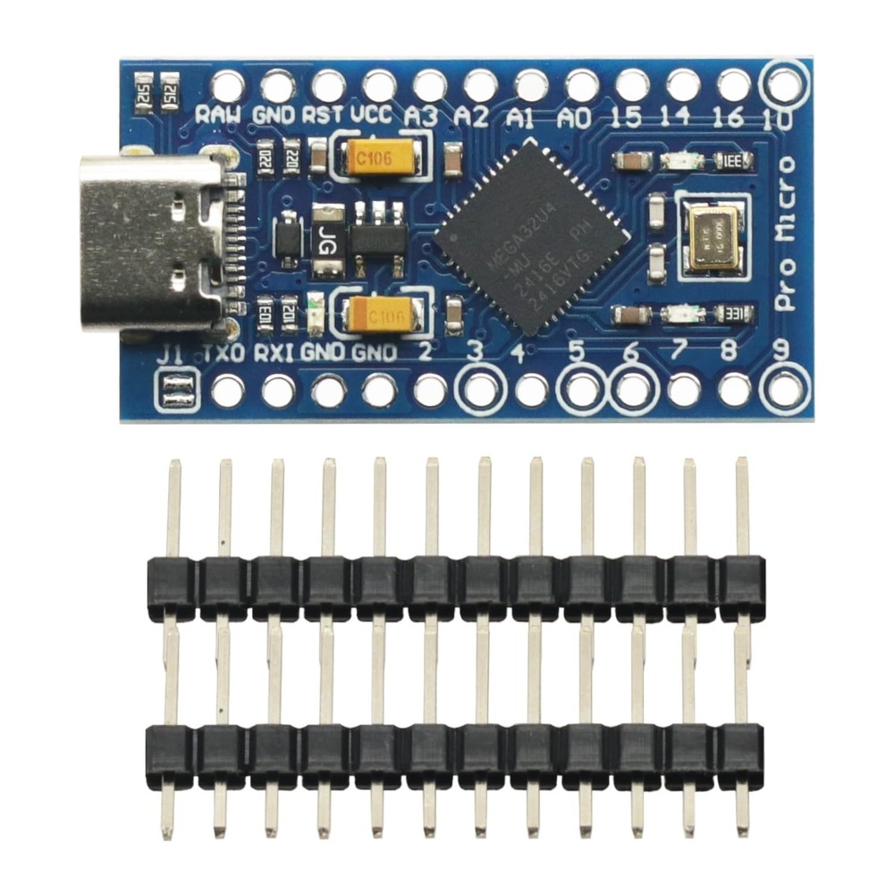 2 Pack Micro/Type-C USB ATmega32U4 Module 5V 16MHz Development Board Pro Micro