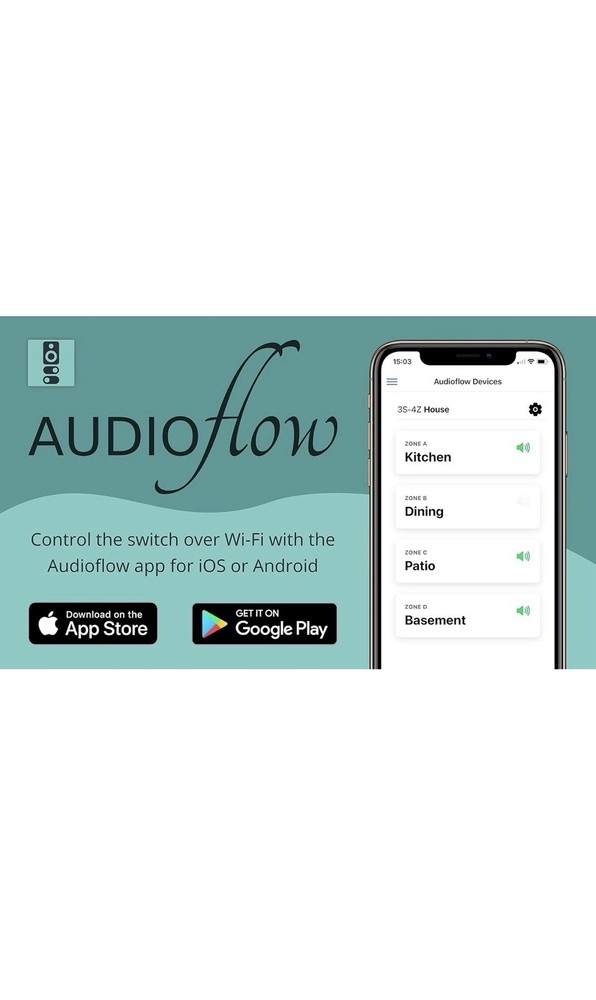 Audioflow 3 Way Speaker Switch Selector Box Smart Wi-Fi