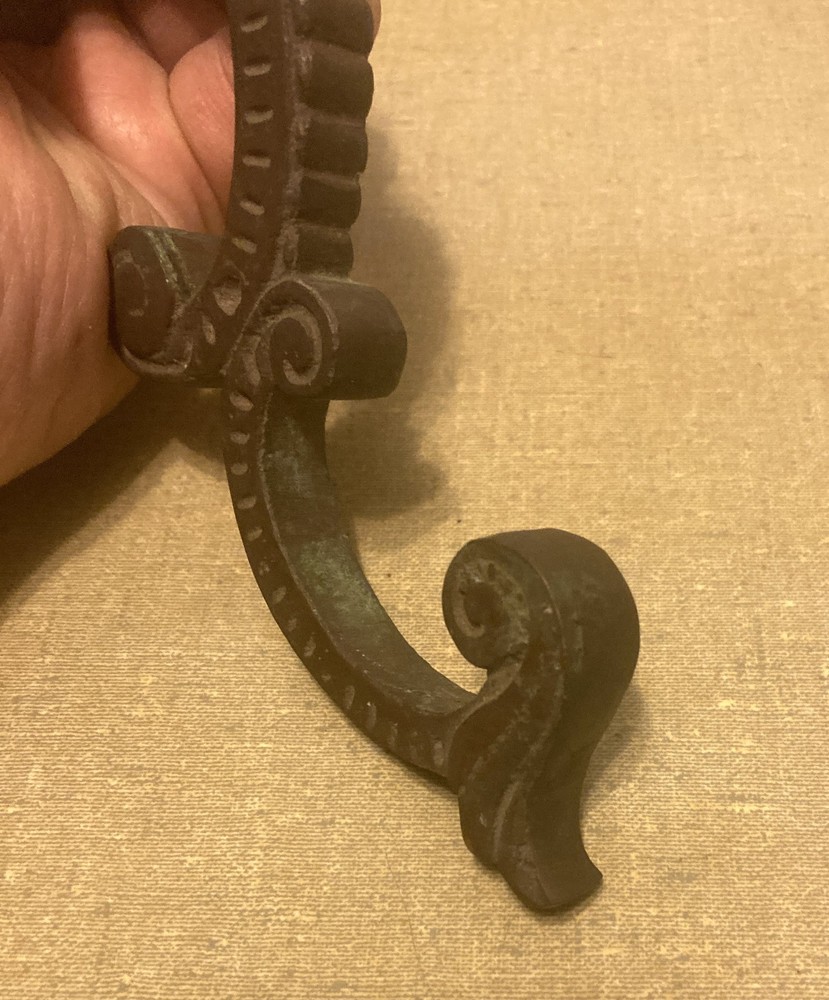 Antique Figural Head Bronze Door Pull Handle ONE ONLY 9 3/4" tall